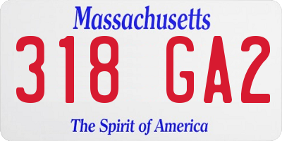 MA license plate 318GA2
