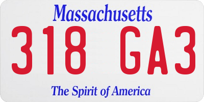 MA license plate 318GA3