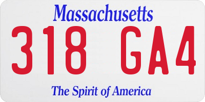 MA license plate 318GA4