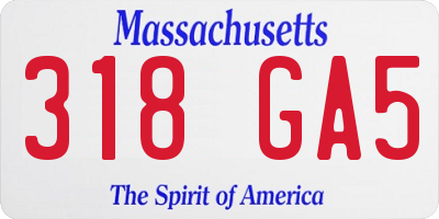 MA license plate 318GA5