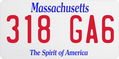 MA license plate 318GA6
