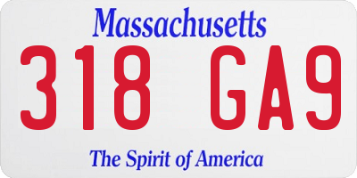 MA license plate 318GA9
