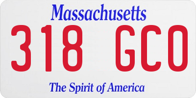 MA license plate 318GC0