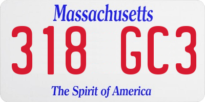 MA license plate 318GC3