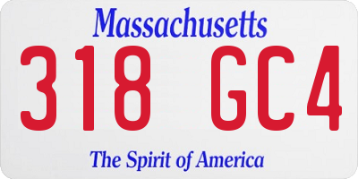 MA license plate 318GC4
