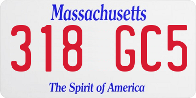 MA license plate 318GC5