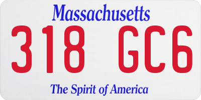 MA license plate 318GC6