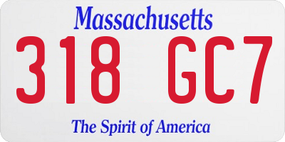 MA license plate 318GC7