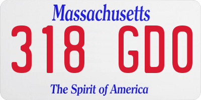 MA license plate 318GD0