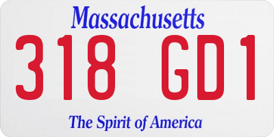 MA license plate 318GD1