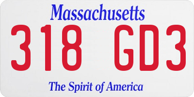 MA license plate 318GD3