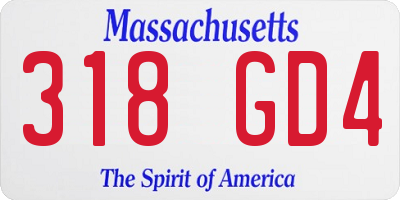 MA license plate 318GD4