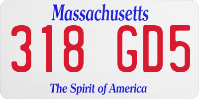 MA license plate 318GD5