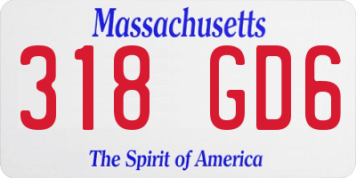 MA license plate 318GD6