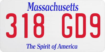 MA license plate 318GD9