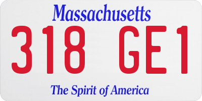 MA license plate 318GE1