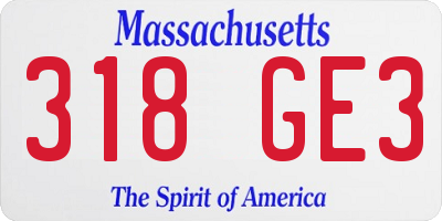 MA license plate 318GE3