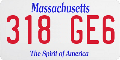 MA license plate 318GE6