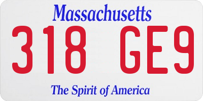 MA license plate 318GE9