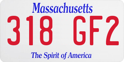 MA license plate 318GF2