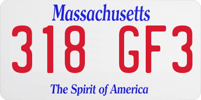 MA license plate 318GF3