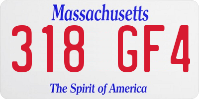 MA license plate 318GF4