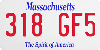 MA license plate 318GF5
