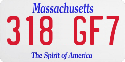 MA license plate 318GF7