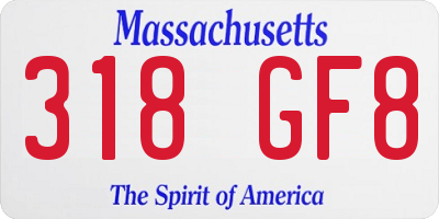 MA license plate 318GF8