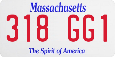 MA license plate 318GG1