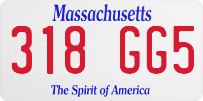 MA license plate 318GG5