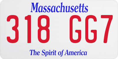 MA license plate 318GG7