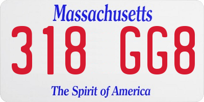 MA license plate 318GG8