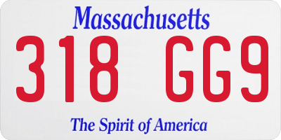 MA license plate 318GG9