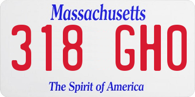 MA license plate 318GH0