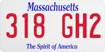 MA license plate 318GH2