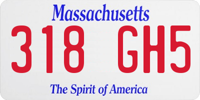 MA license plate 318GH5