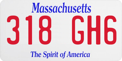 MA license plate 318GH6