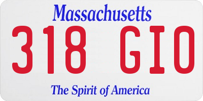 MA license plate 318GI0