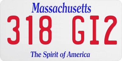 MA license plate 318GI2