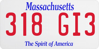 MA license plate 318GI3