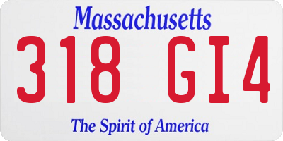 MA license plate 318GI4