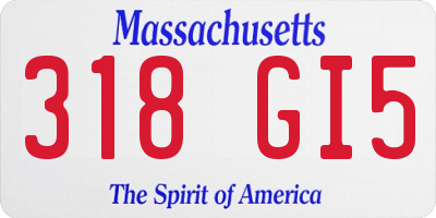 MA license plate 318GI5
