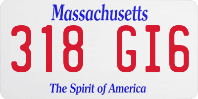 MA license plate 318GI6