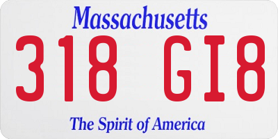 MA license plate 318GI8