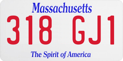 MA license plate 318GJ1