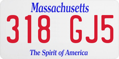 MA license plate 318GJ5