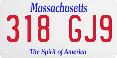 MA license plate 318GJ9
