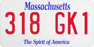 MA license plate 318GK1