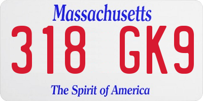 MA license plate 318GK9